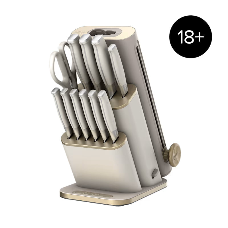 Ninja StaySharp 13-Piece Knife Block Set with Removable Knife Sharpener – Stone Gold